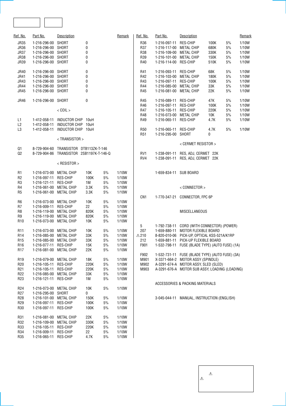 Servo | Sony CDX-1000RF User Manual | Page 36 / 38