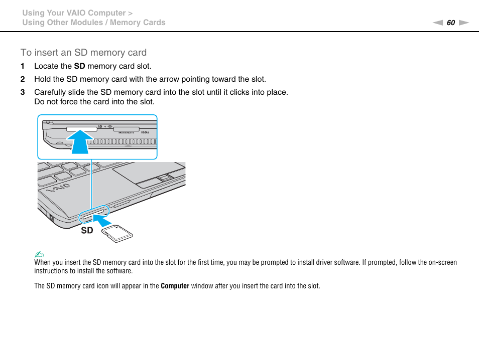 Sony VAIO VPCS13 User Manual | Page 60 / 192