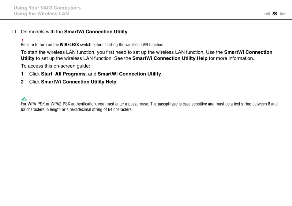 Sony VAIO VPCS13 User Manual | Page 69 / 192