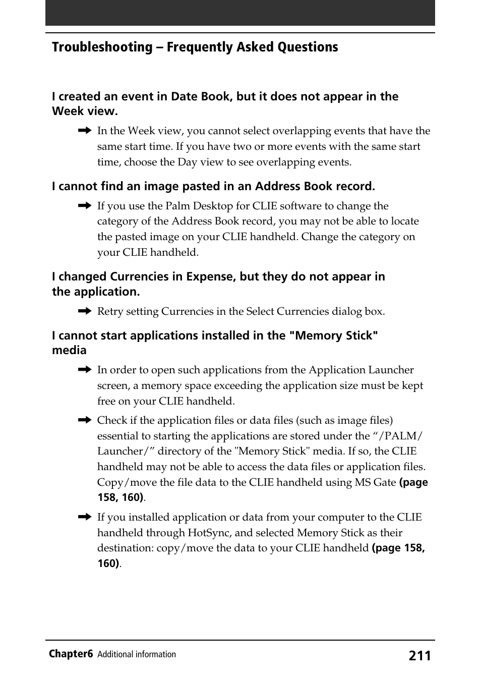 Troubleshooting – frequently asked questions | Sony PEG-S320 User Manual | Page 211 / 233