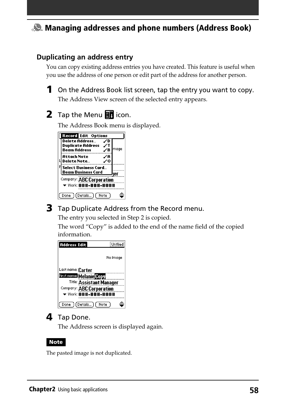 Sony PEG-S320 User Manual | Page 58 / 233