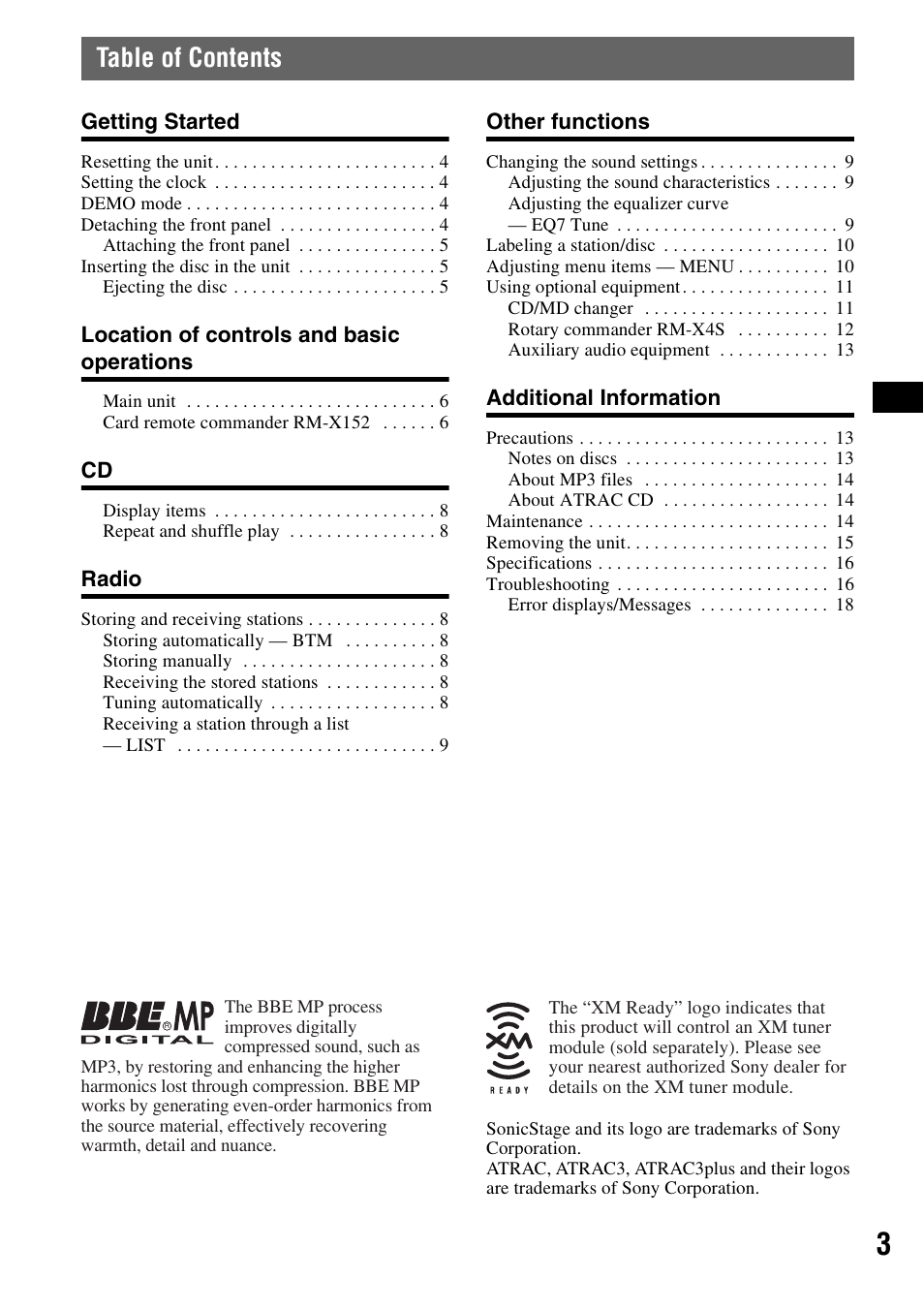 Sony CDX-F7710 User Manual | Page 3 / 56