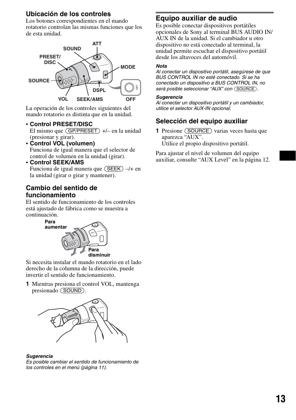 Equipo auxiliar de audio | Sony CDX-F7710 User Manual | Page 49 / 56