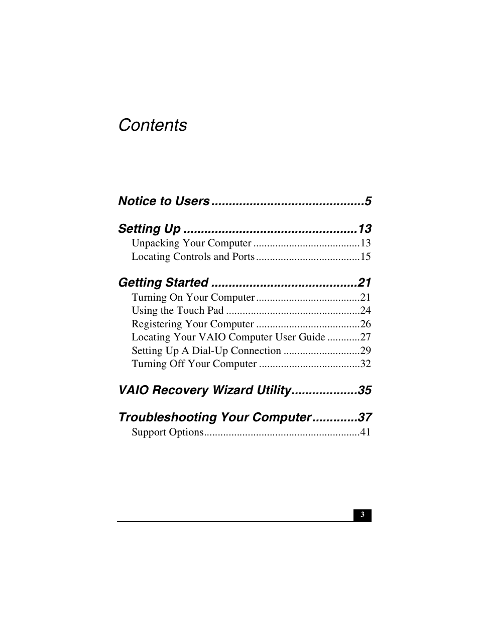 Sony PCG-V505DC2 User Manual | Page 3 / 44