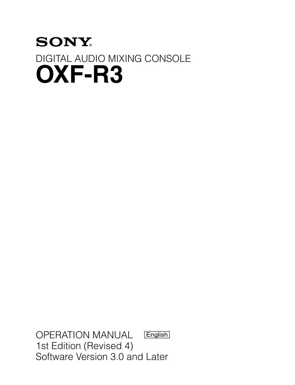 Sony OXF-R3 User Manual | 396 pages