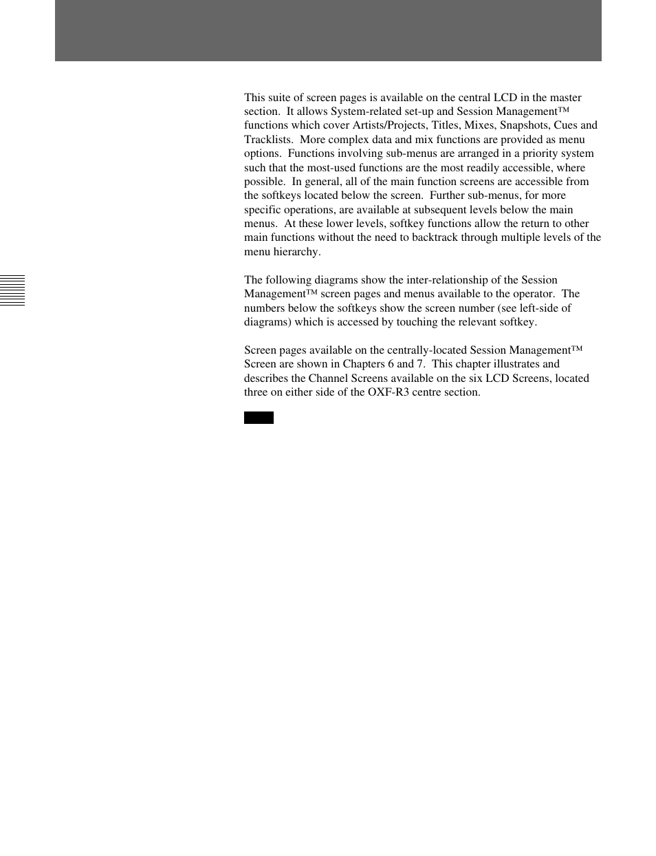 1 the master control screens | Sony OXF-R3 User Manual | Page 116 / 396
