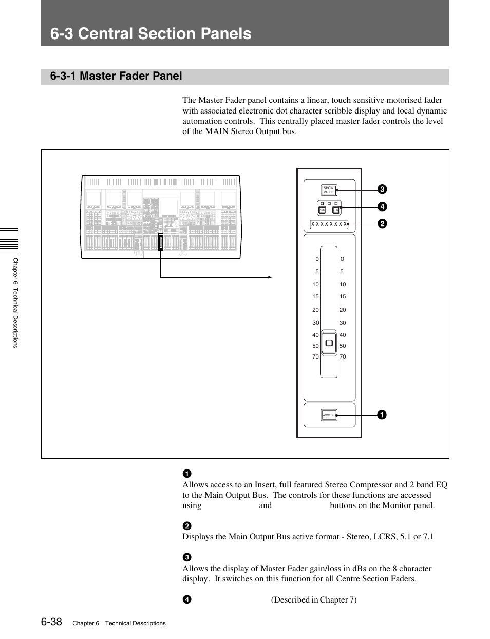3 central section panels, 3-1 master fader panel | Sony OXF-R3 User Manual | Page 200 / 396