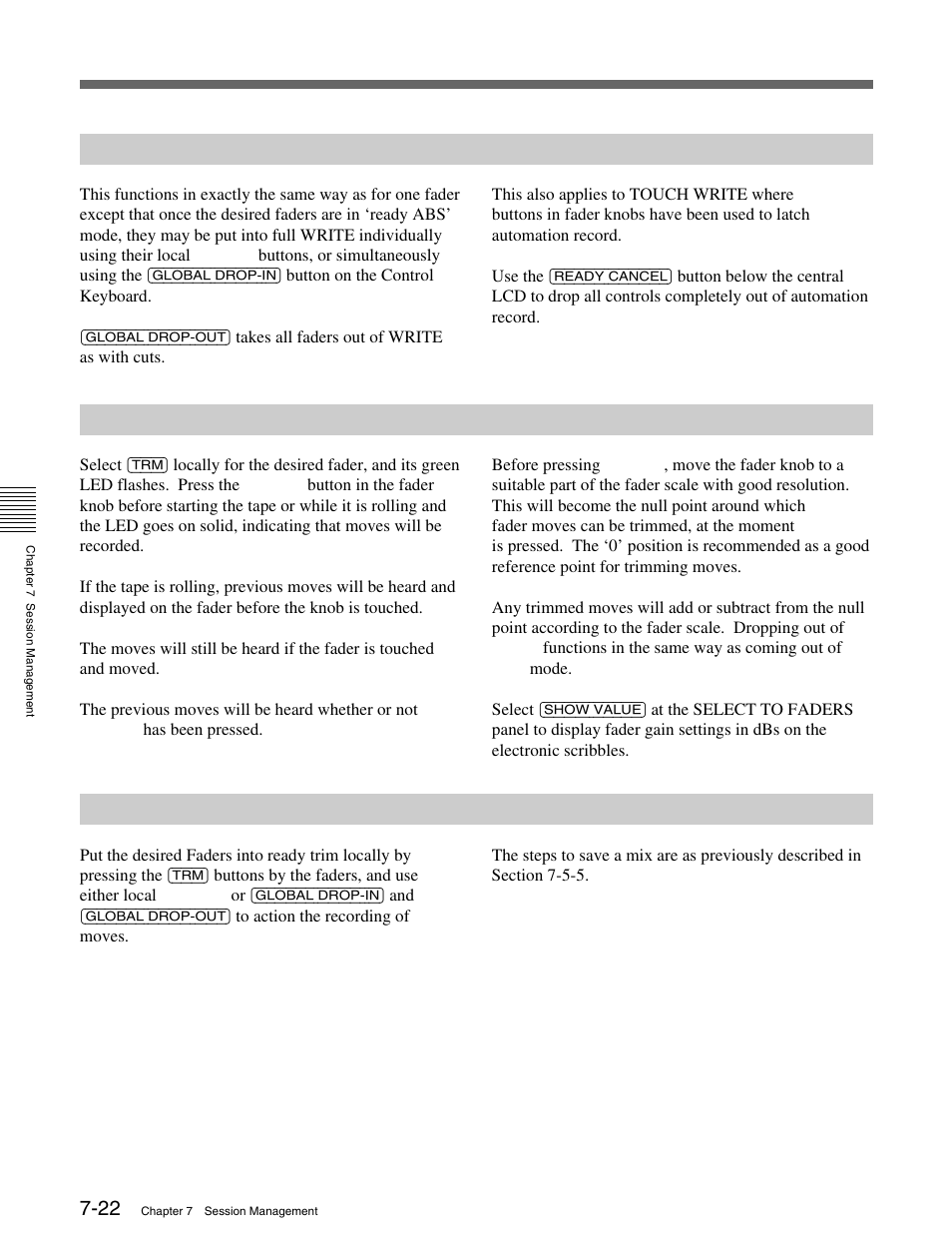 5-9 to trim fader moves, 5-10 to trim moves for a number of faders, 5 mixing overview | Sony OXF-R3 User Manual | Page 282 / 396