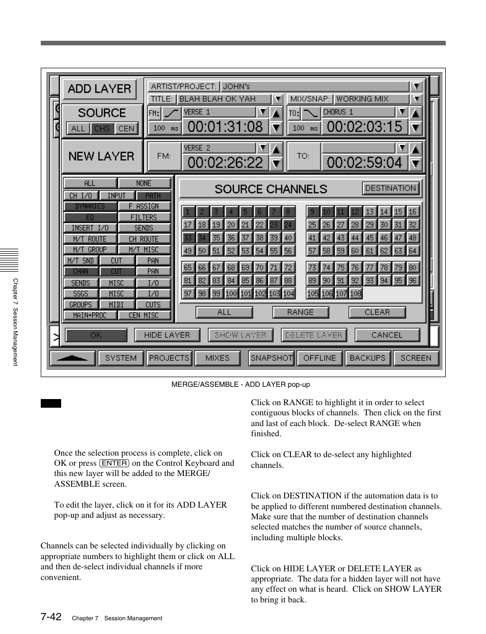 6 the session management™ screen pages | Sony OXF-R3 User Manual | Page 302 / 396