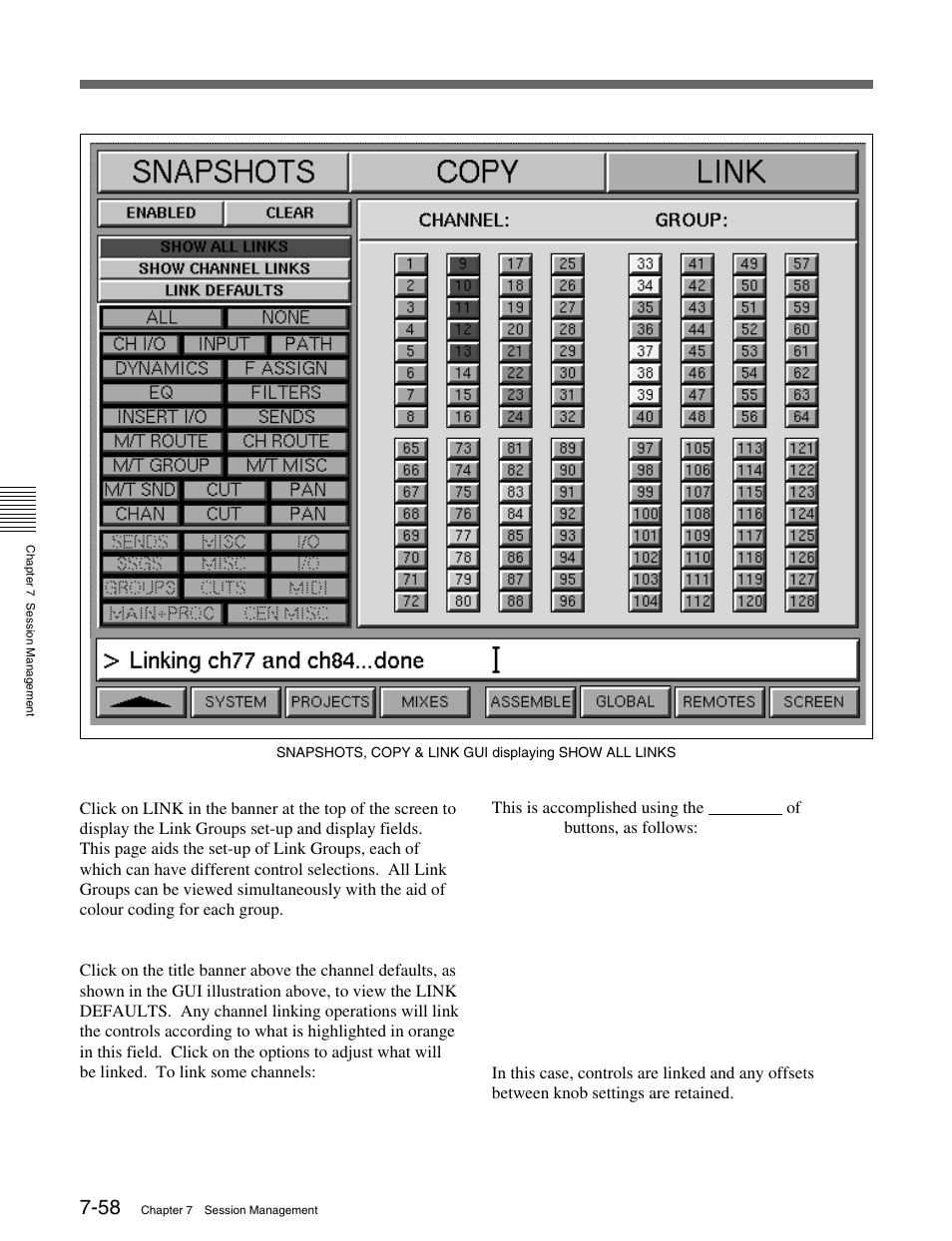 6 the session management™ screen pages | Sony OXF-R3 User Manual | Page 318 / 396