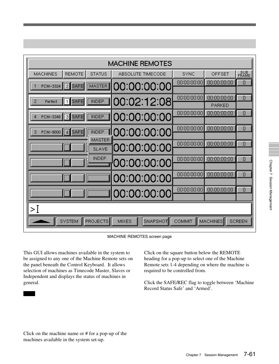 6-12 machine remotes screen | Sony OXF-R3 User Manual | Page 321 / 396