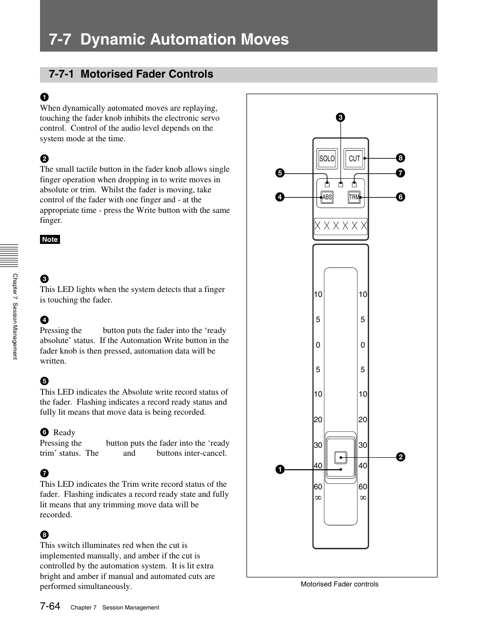 7 dynamic automation moves, 7-1 motorised fader controls | Sony OXF-R3 User Manual | Page 324 / 396