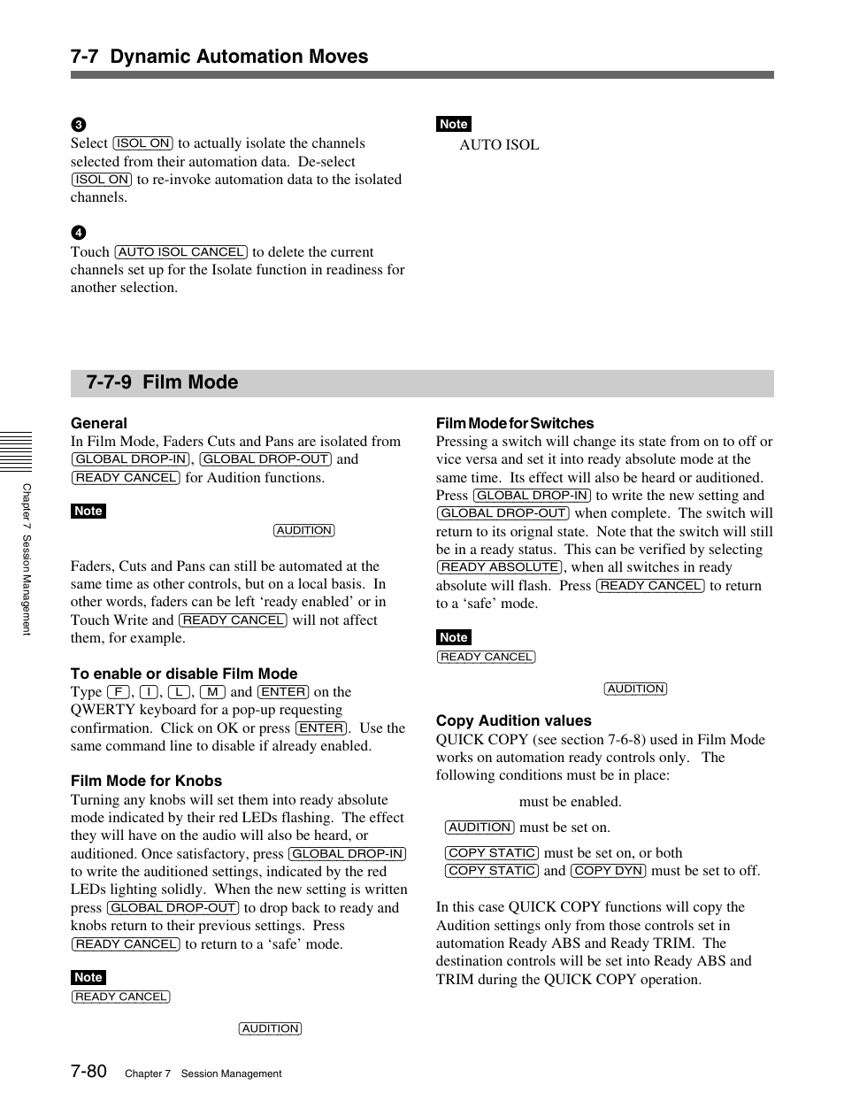 7-9 film mode, 7 dynamic automation moves | Sony OXF-R3 User Manual | Page 340 / 396