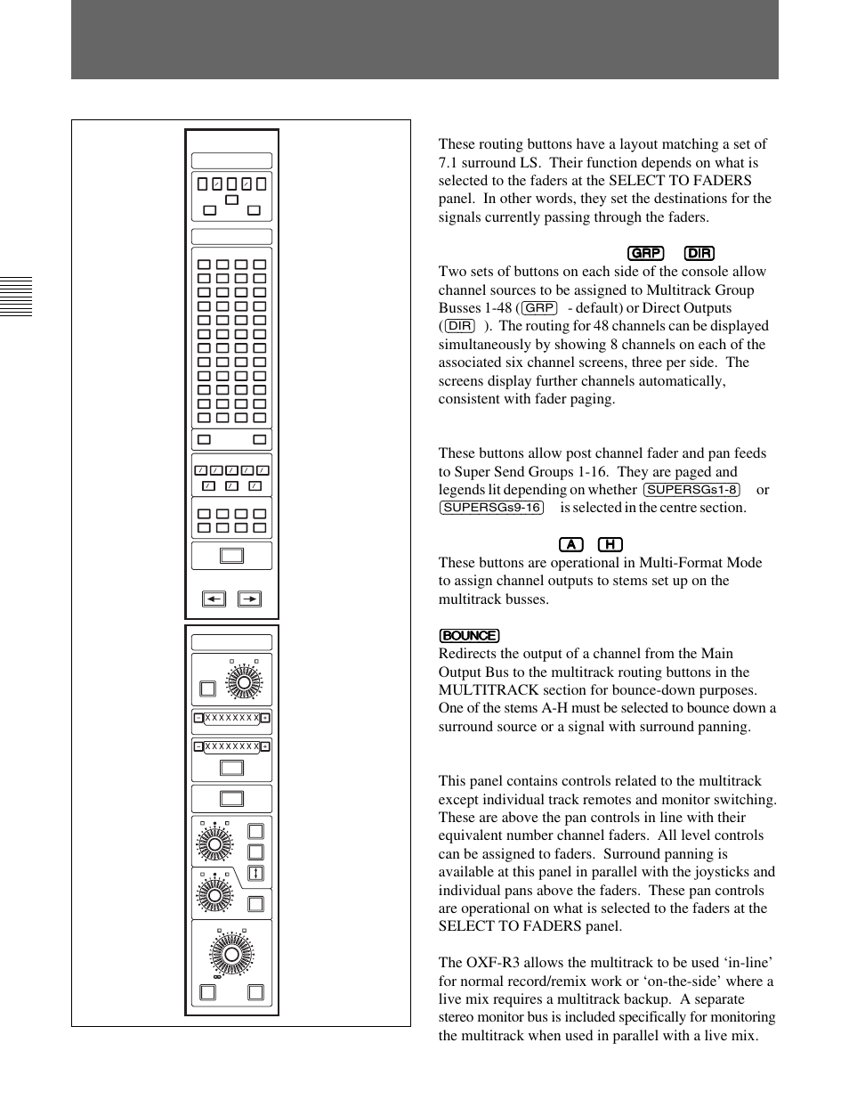 Multi-format buttons, Routing buttons 1-48 | Sony OXF-R3 User Manual | Page 38 / 396