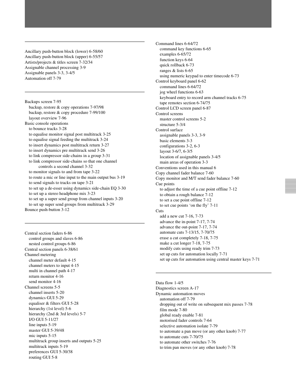 Index, Inde x | Sony OXF-R3 User Manual | Page 391 / 396