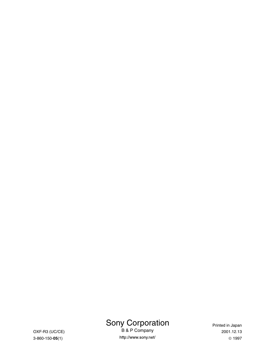 Sony corporation | Sony OXF-R3 User Manual | Page 396 / 396
