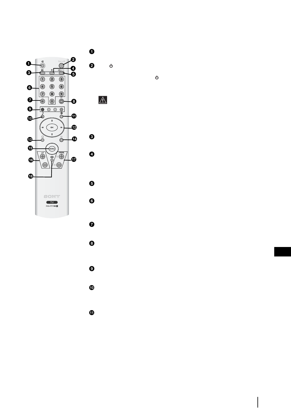 Descrição geral dos botões do telecomando | Sony WEGA KLV-30HR3 User Manual | Page 107 / 134