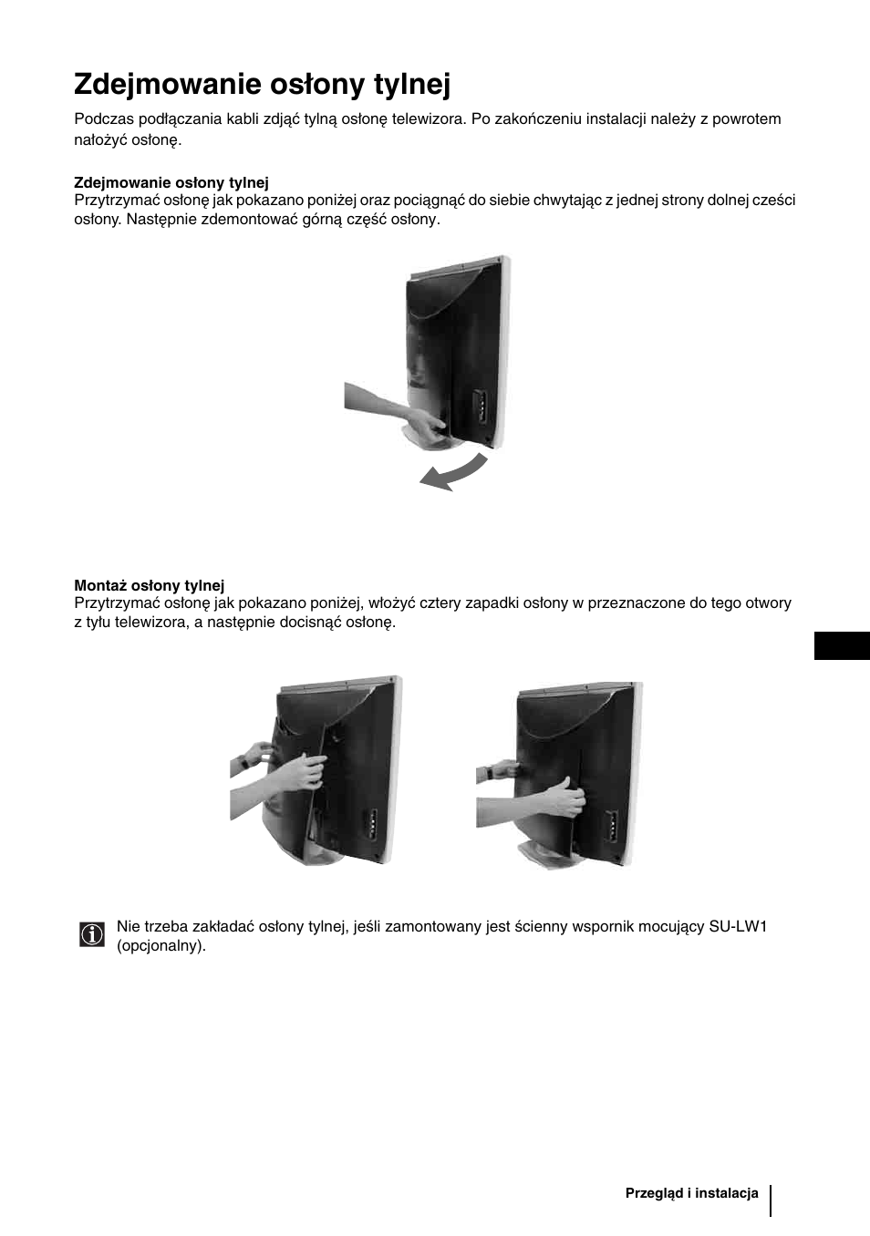 Zdejmowanie osłony tylnej | Sony WEGA KLV-30HR3 User Manual | Page 78 / 134