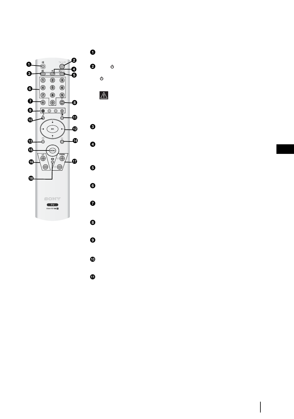 Overview of remote control buttons | Sony WEGA KLV-30HR3 User Manual | Page 8 / 134