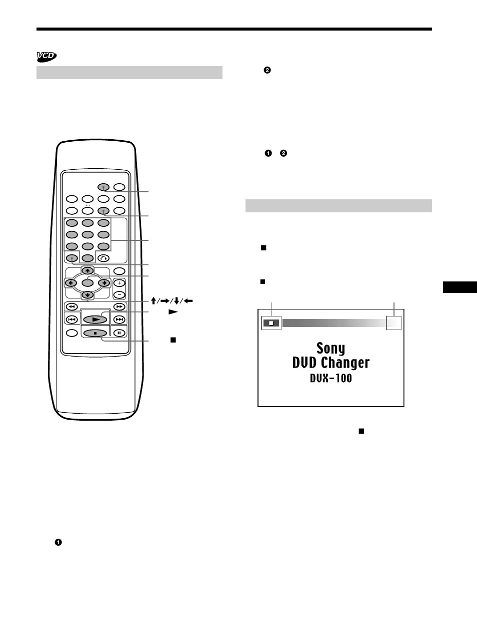 Uso de las funciones pbc (playback control), Uso de las funciones pbc, Detener las funciones pbc | Sony DVX-100 User Manual | Page 85 / 160