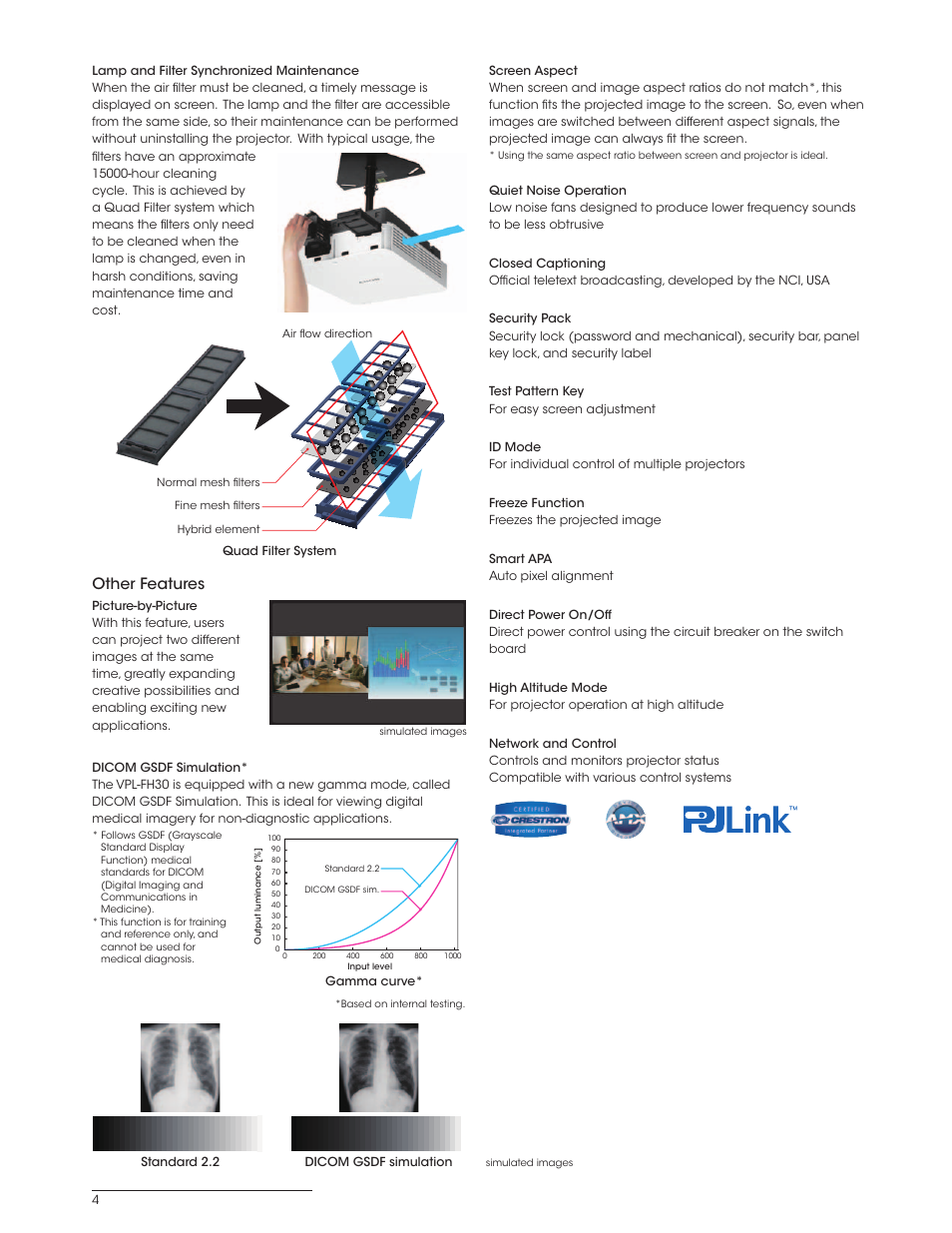 Other features | Sony BRIGHTERA VPL-FH30 User Manual | Page 4 / 8