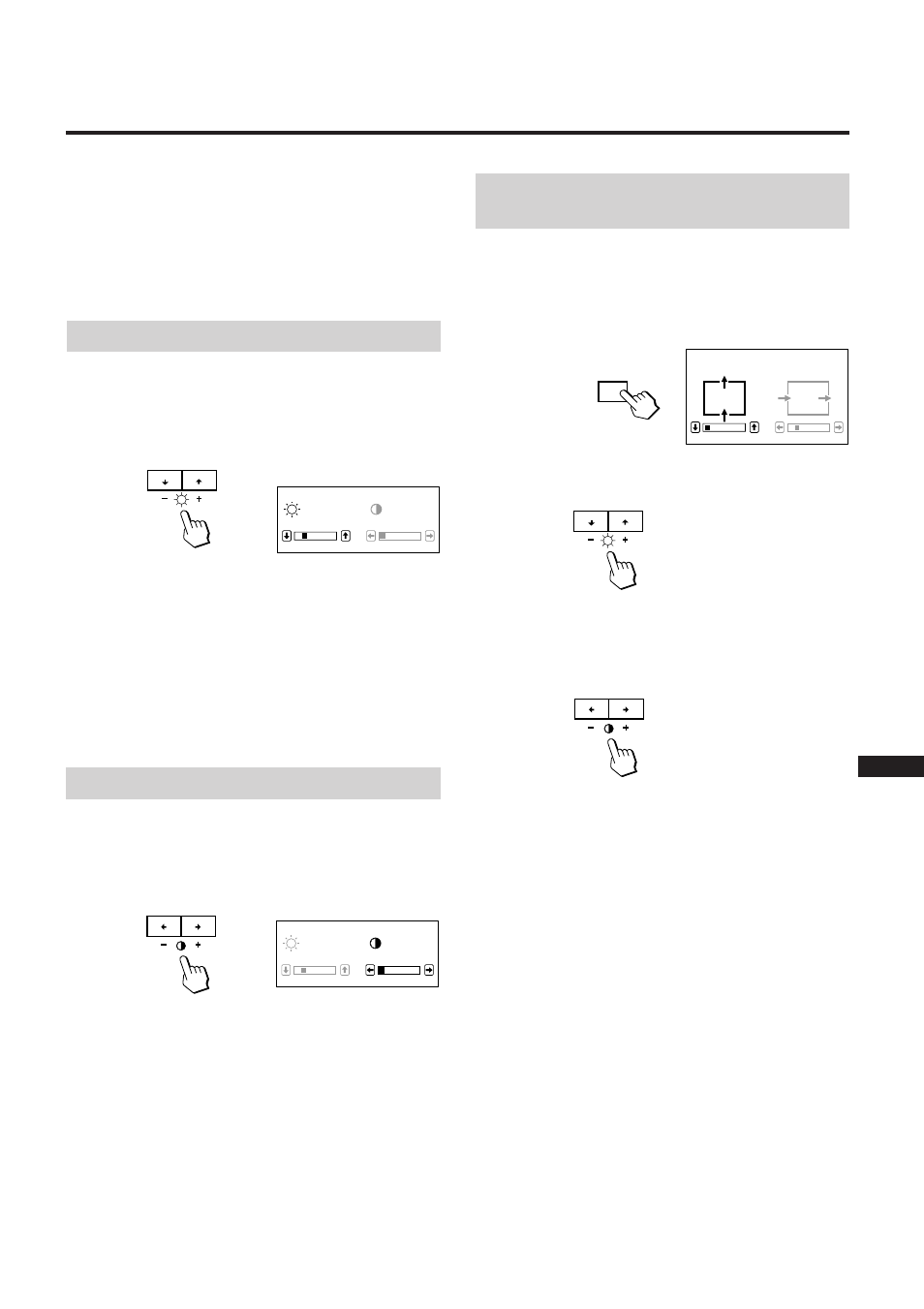 Ajustes, Ajuste de la posición de centrado de la imagen, Ajuste del brillo de la imagen | Ajuste del contraste de la imagen | Sony GDM-17SE2T5 User Manual | Page 43 / 63