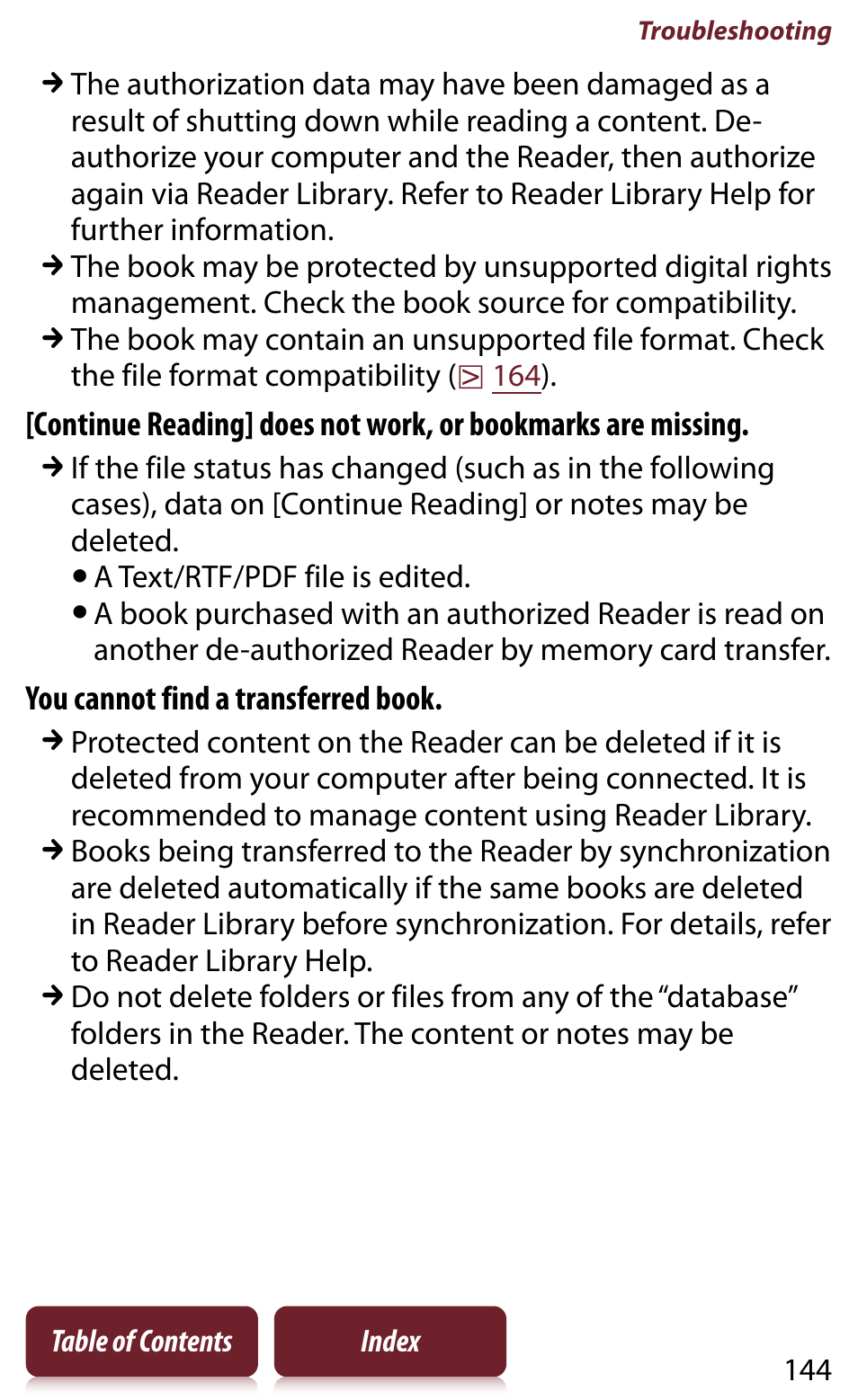 Sony READER DAILY EDITION PRS-950 User Manual | Page 144 / 175
