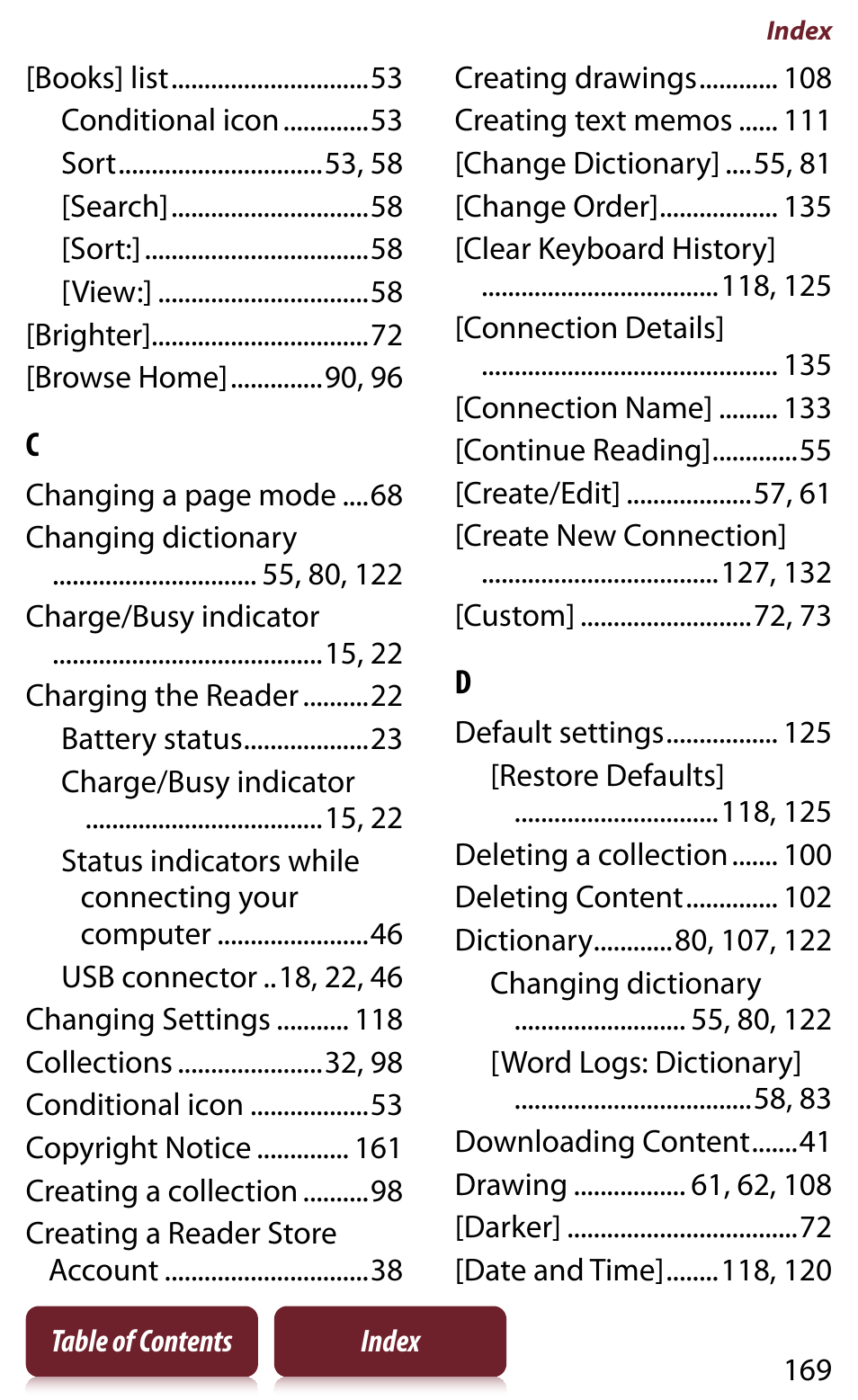 Sony READER DAILY EDITION PRS-950 User Manual | Page 169 / 175