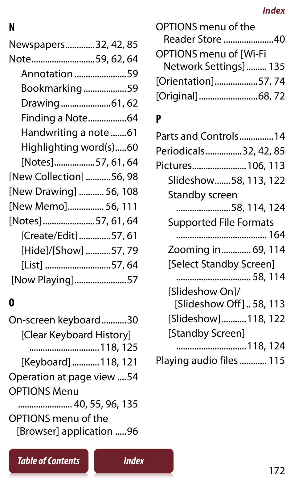 Sony READER DAILY EDITION PRS-950 User Manual | Page 172 / 175