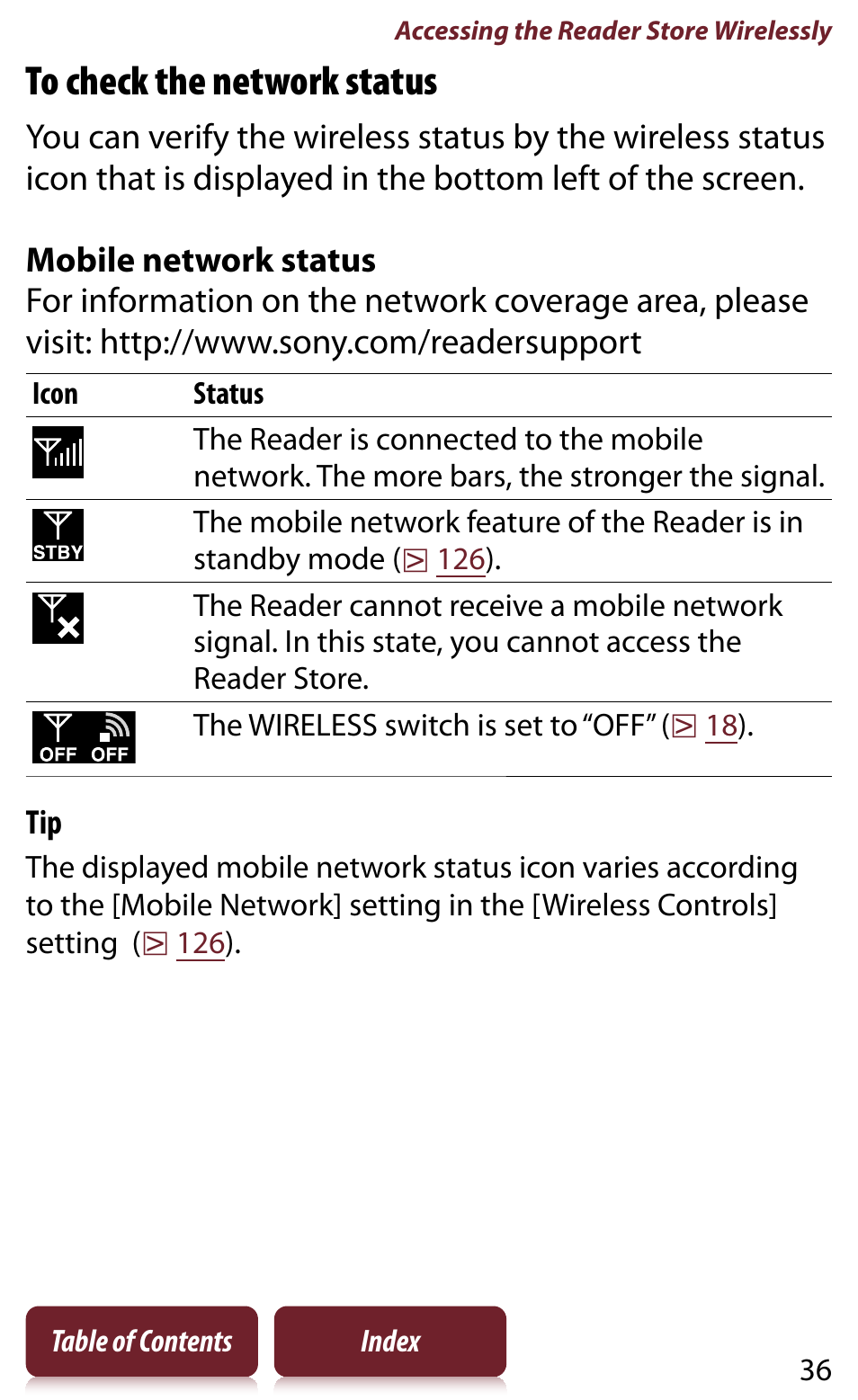Sony READER DAILY EDITION PRS-950 User Manual | Page 36 / 175