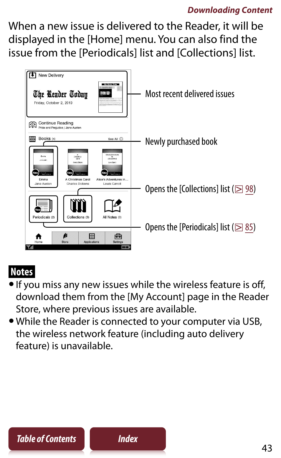 Sony READER DAILY EDITION PRS-950 User Manual | Page 43 / 175