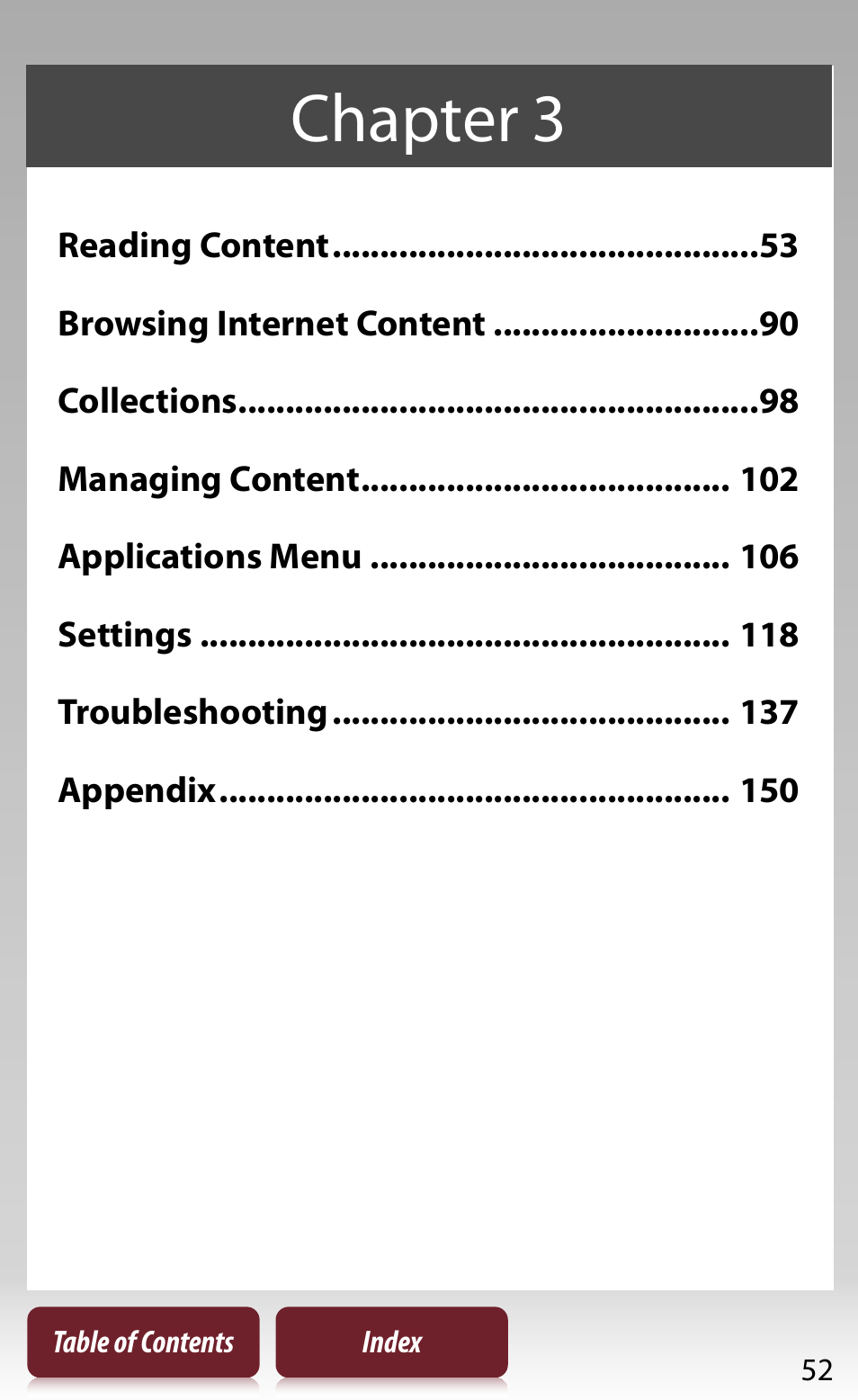 Chapter 3 | Sony READER DAILY EDITION PRS-950 User Manual | Page 52 / 175