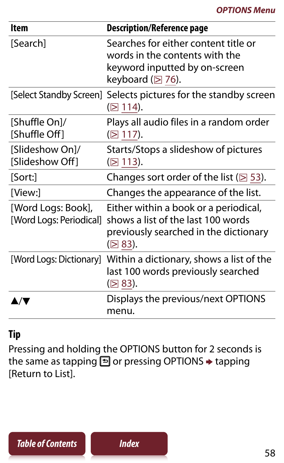 Ching a book | Sony READER DAILY EDITION PRS-950 User Manual | Page 58 / 175