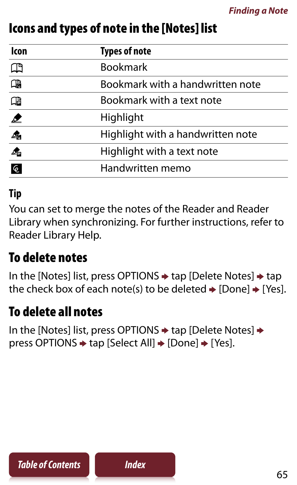 Sony READER DAILY EDITION PRS-950 User Manual | Page 65 / 175