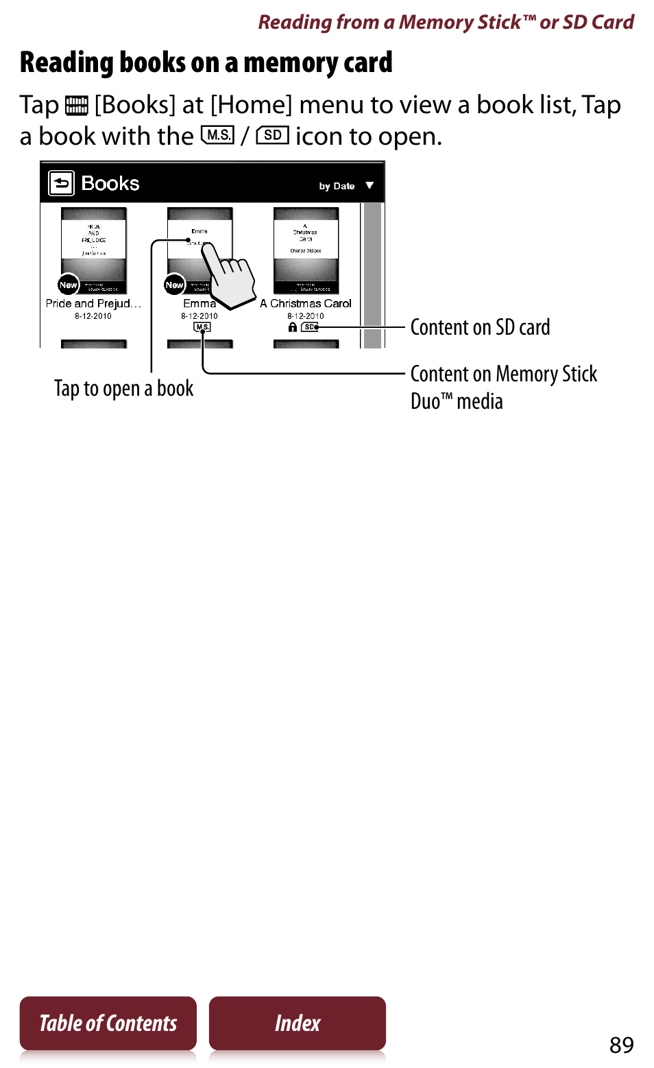 Sony READER DAILY EDITION PRS-950 User Manual | Page 89 / 175