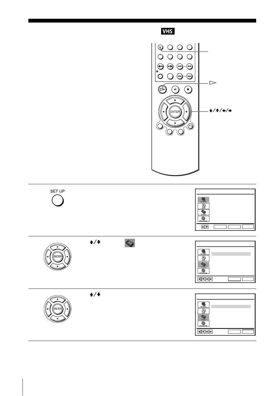 Changing menu options, Press set up when the dvd player is in stop mode, Press v/v to select (video) and press enter | Press v/v to select the option to change | Sony SLV-D550P User Manual | Page 105 / 129