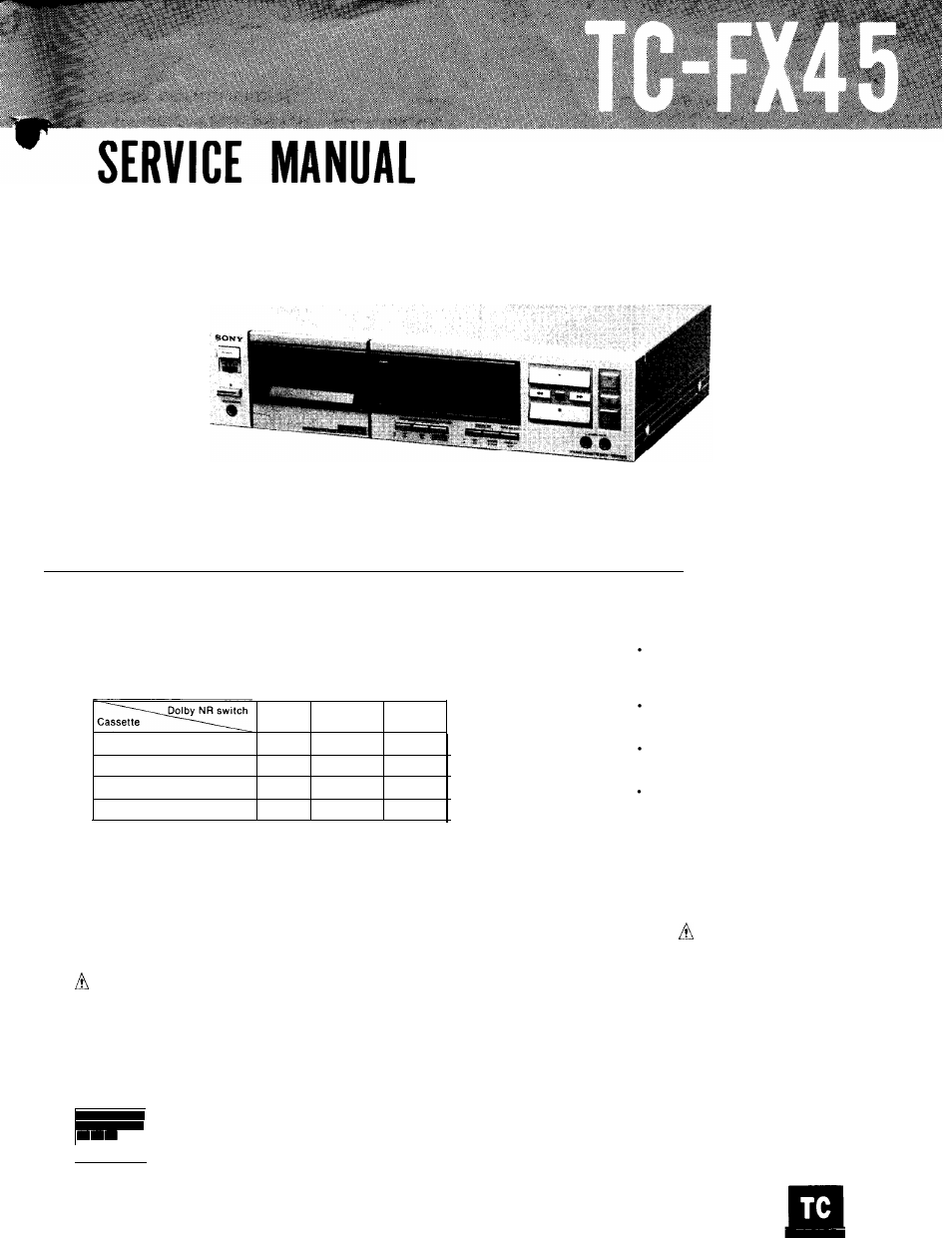 Sony TC-FX45 User Manual | 41 pages