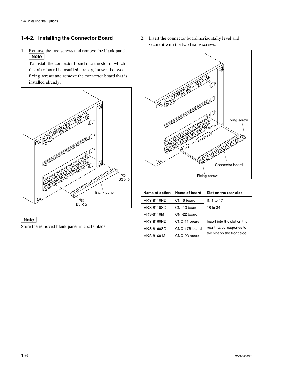 4-2. installing the connector board | Sony MVS8000SF-C User Manual | Page 14 / 72
