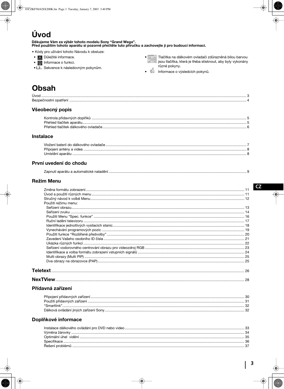 Sony Grand Wega KF-42SX200K User Manual | Page 72 / 212