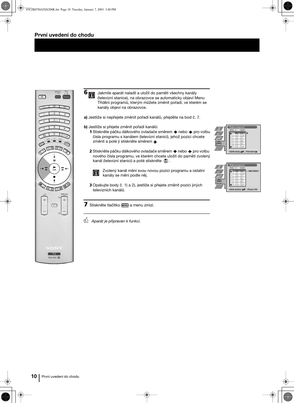 10 první uvedení do chodu | Sony Grand Wega KF-42SX200K User Manual | Page 79 / 212