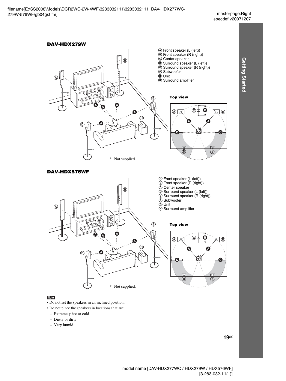 Sony DAV-HDX277WC User Manual | Page 19 / 124