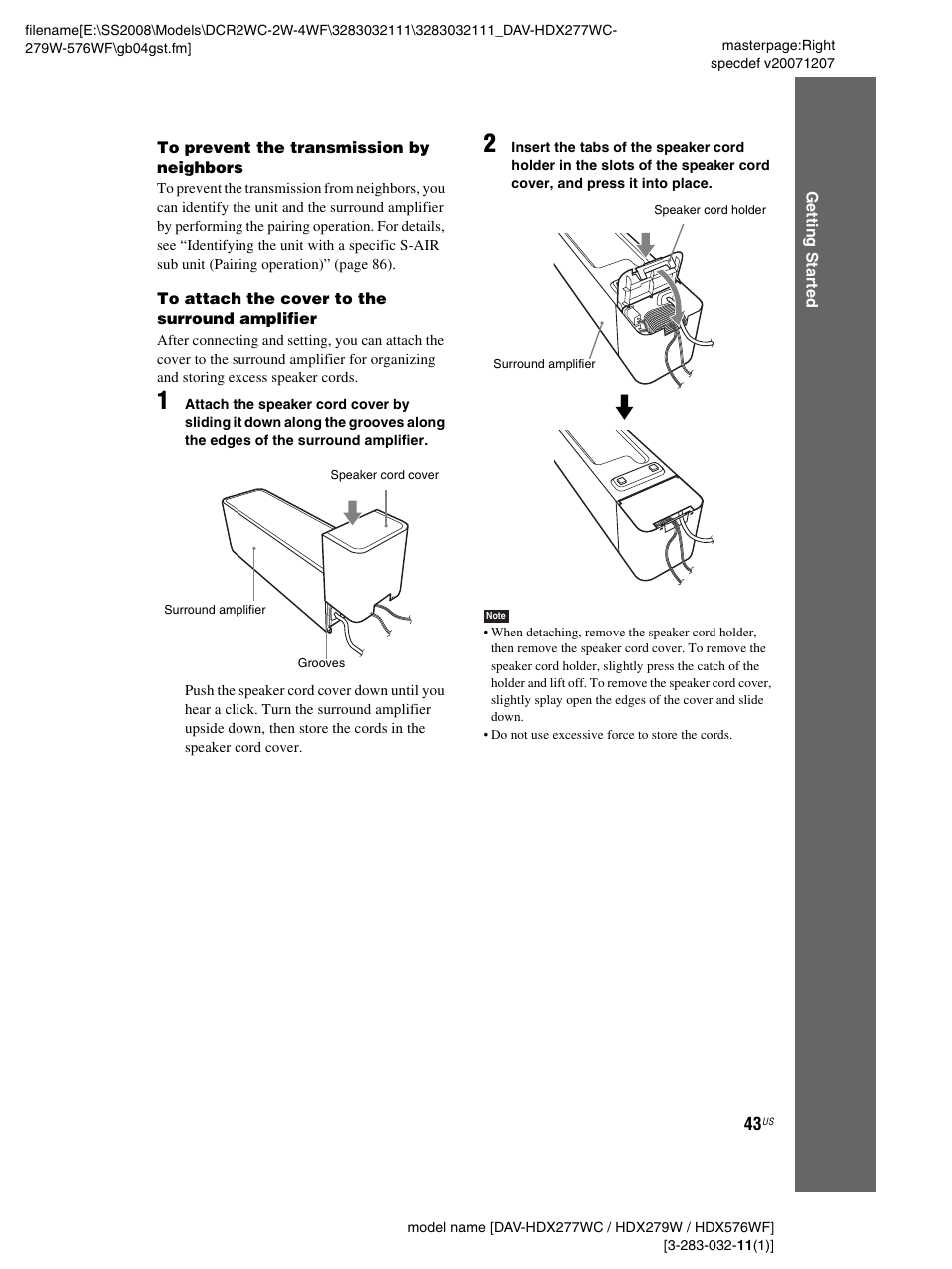 Sony DAV-HDX277WC User Manual | Page 43 / 124