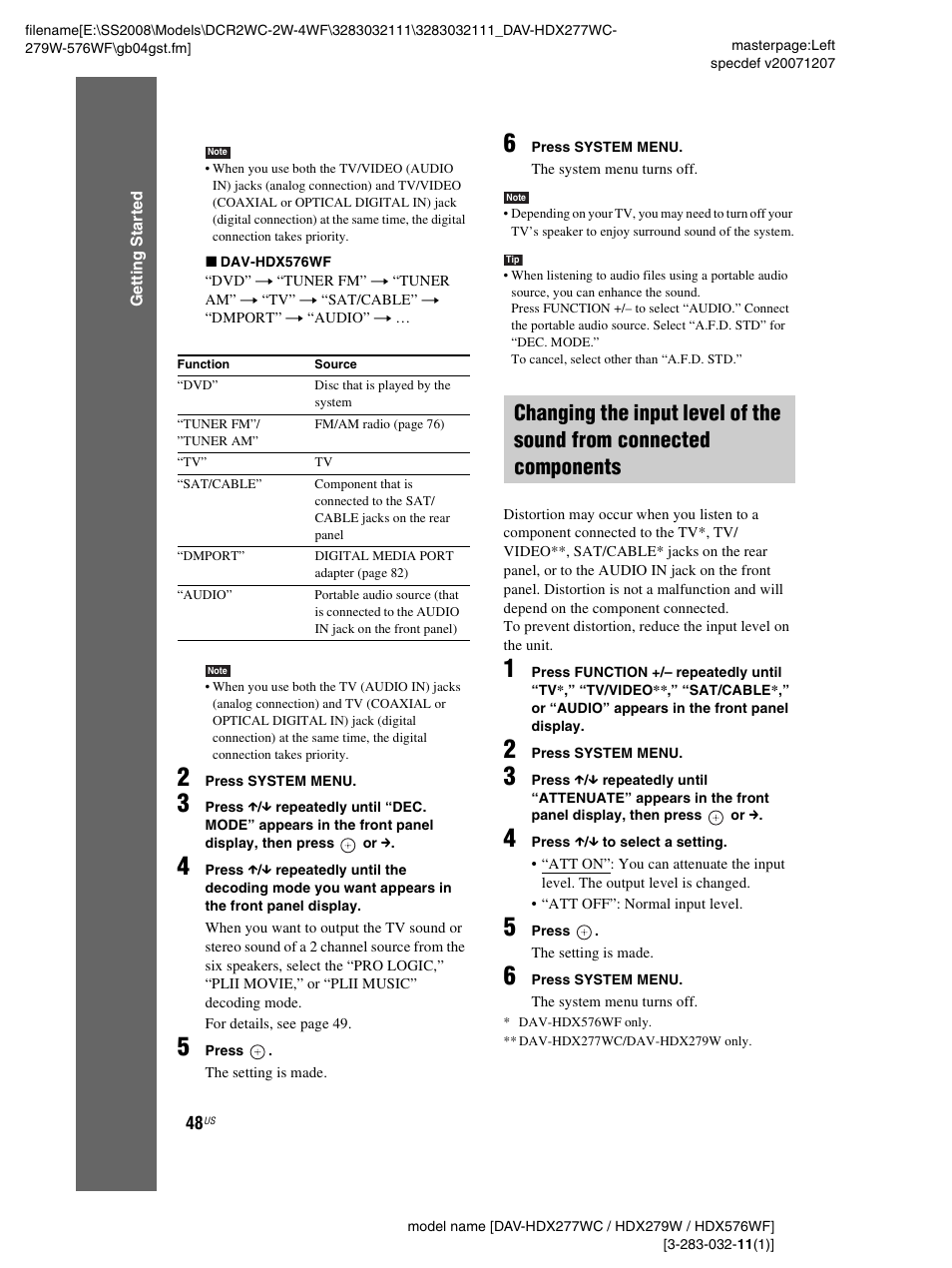 Sony DAV-HDX277WC User Manual | Page 48 / 124