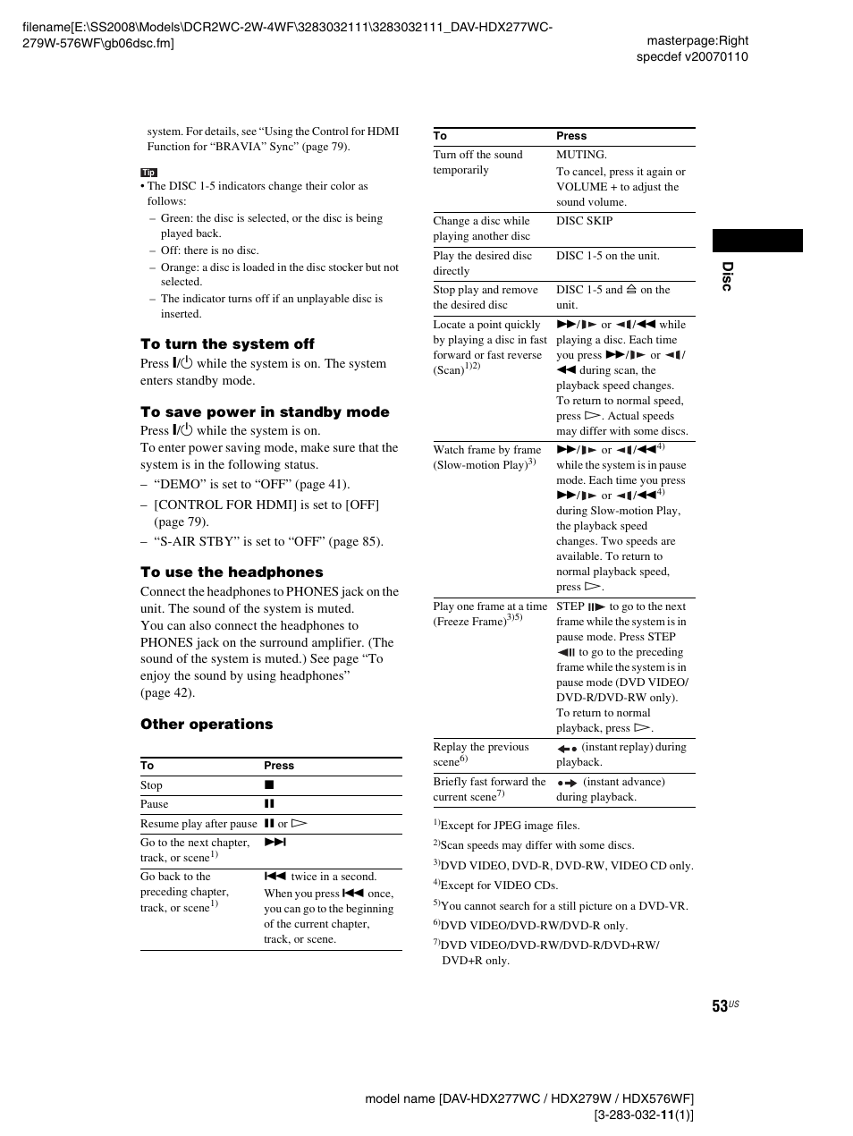 Sony DAV-HDX277WC User Manual | Page 53 / 124