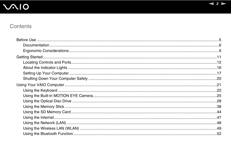 Sony V G C - J S 2 0 0 User Manual | Page 2 / 136