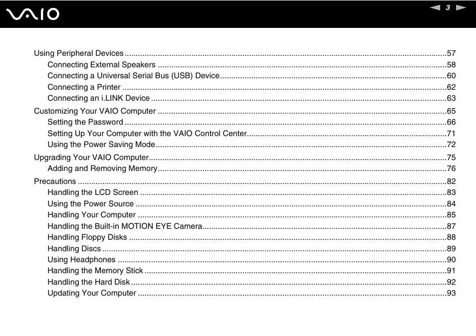 Sony V G C - J S 2 0 0 User Manual | Page 3 / 136