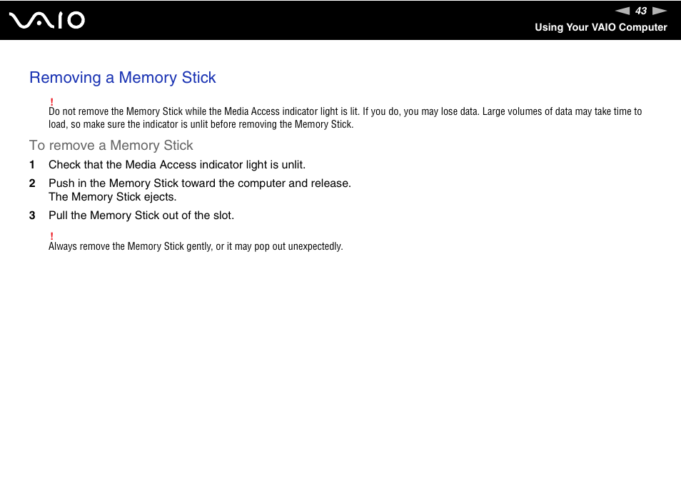 Sony V G C - J S 2 0 0 User Manual | Page 43 / 136