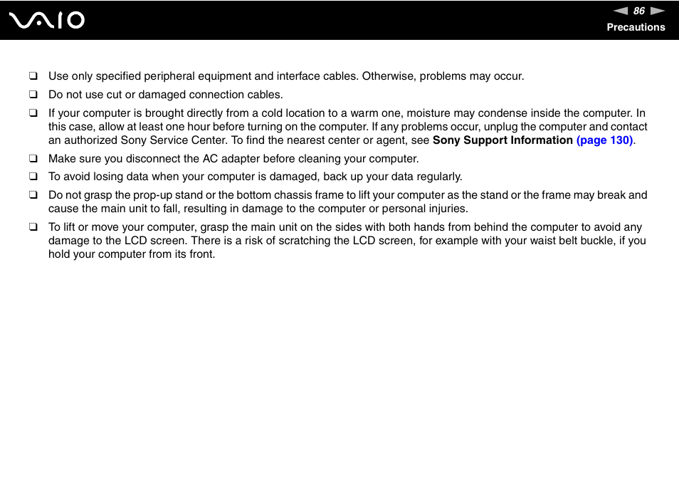 Sony V G C - J S 2 0 0 User Manual | Page 86 / 136