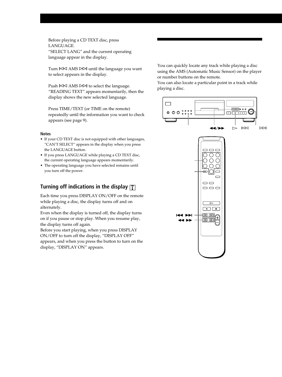 Playing cds, Turning off indications in the display | Sony CDP-XB630 User Manual | Page 10 / 64