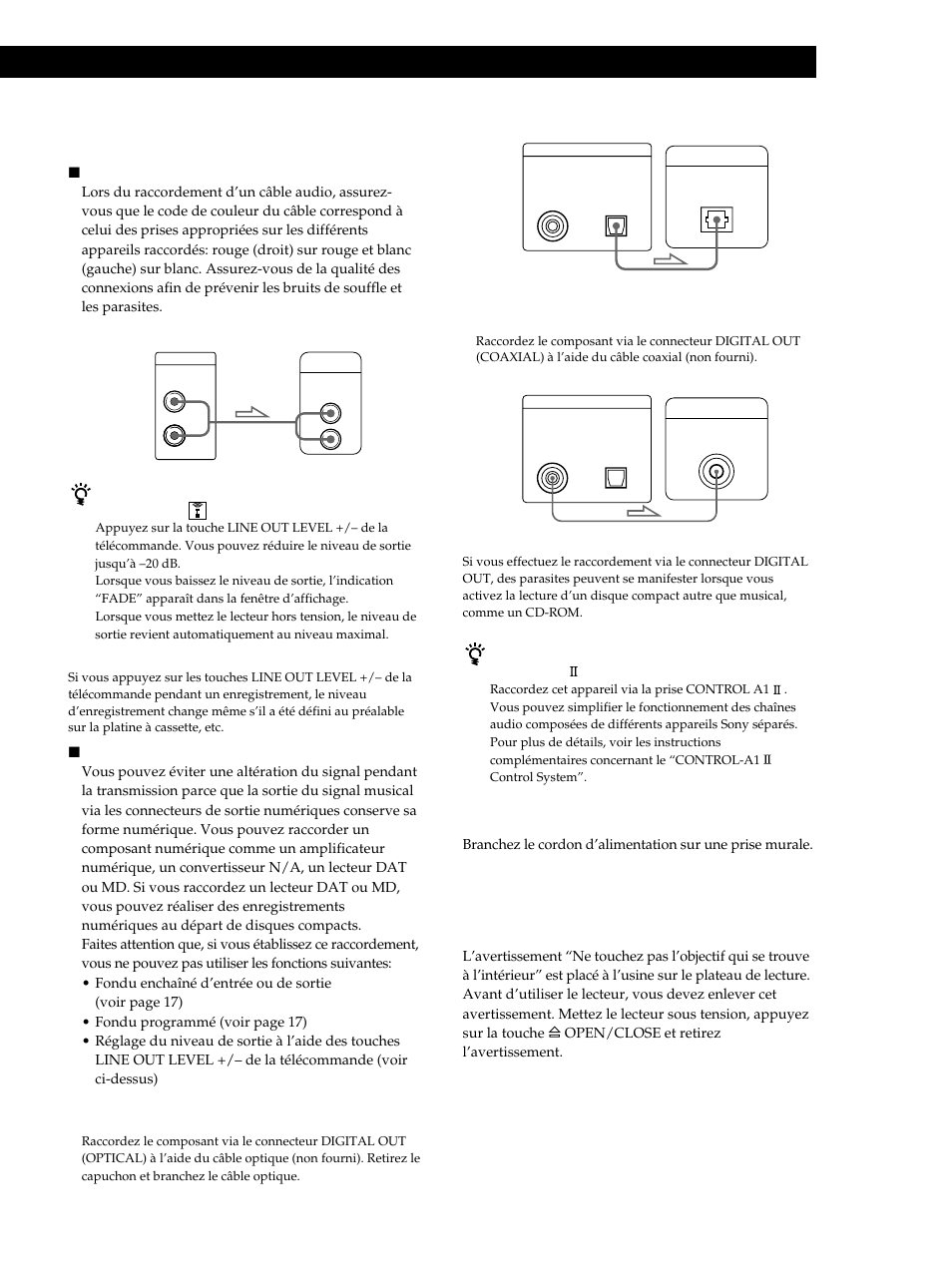 Préparation, Raccordements, Branchement du cordon d’alimentation | Et maintenant | Sony CDP-XB630 User Manual | Page 25 / 64